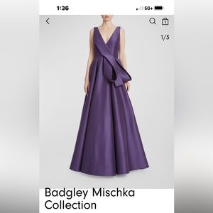 BADGLEY MISCHKA Gown in a beautiful eggplant color